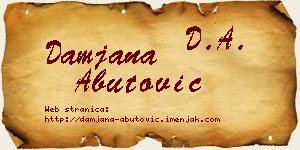 Damjana Abutović vizit kartica